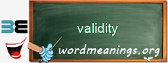 WordMeaning blackboard for validity